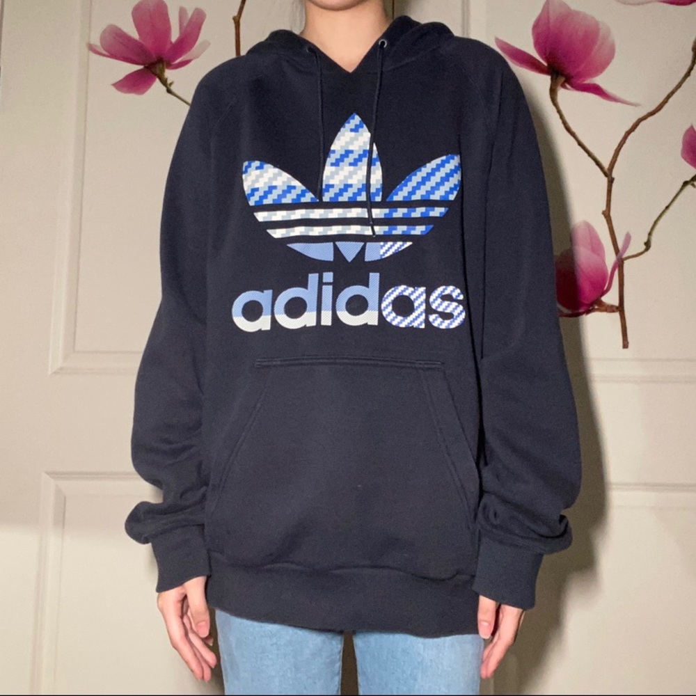 💙ADIDAS navy blue logo hoodie💙